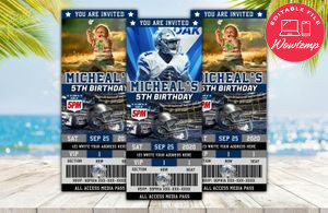 Editable Dallas Cowboys Birthday Ticket Invite Instant Download