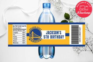 Printable Golden State Warriors Water Bottle Labels Instant Download