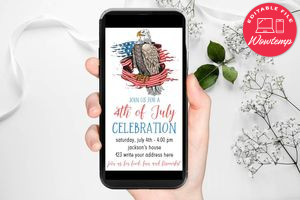 Electronic 4th of July Celebration Electronic Invite Invitation Instant Download
