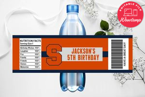 Printable Syracuse Orange Water Bottle Labels Instant Download
