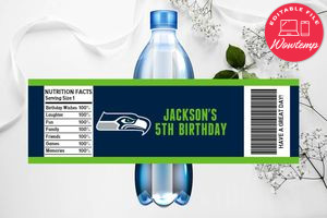Printable Seattle Seahawks  Water Bottle Labels Instant Download
