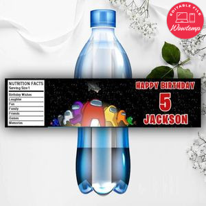 Printable Among Us Water Bottle Labels Instant Download