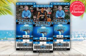 Editable Orlando Magic Birthday Ticket Invitations Instant Download