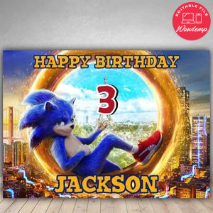 Printable Sonic Backdrop Digital File DIY