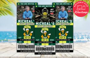 Oregon Ducks Ticket Birthday Editable Templates Instant Download