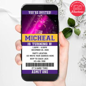 Electronic Minnesota Vikings Ticket Electronic Invite Birthday Invites Instant Download