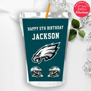 Philadelphia Eagles Birthday Capri Sun Juice Label Instant Download