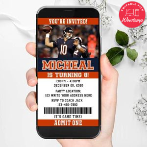 Electronic Chicago Bears Electronic Invite Birthday Flyer DIY