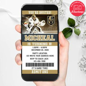 Electronic Vegas Golden Knights Ticket Electronic Invite Birthday Invites Instant Download