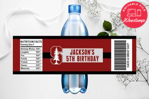 Printable Stanford Cardinal Water Bottle Labels Instant Download