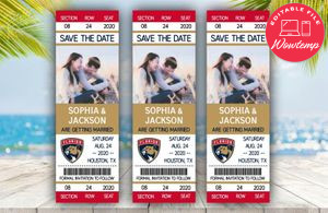 Editable Florida Panthers Save The Date Wedding Engagement Announcement Ticket Invitation Instant Download