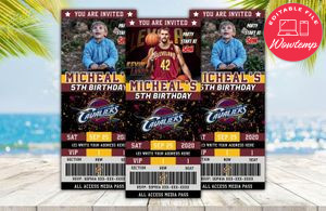 Cleveland Cavaliers Ticket Birthday Editable Templates Instant Download