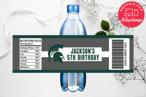 Printable Michigan State Spartans Water Bottle Labels Instant Download