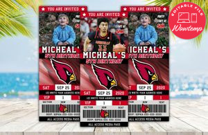Editable Louisville Cardinals Birthday Ticket Invitations Instant Download