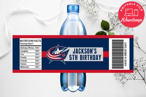 Printable Columbus Blue Jackets Water Bottle Labels Instant Download