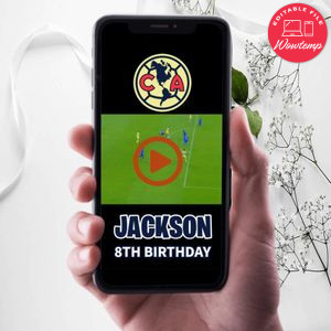 Club América Birthday Video Invitation Digital Template Customizable Instant Download