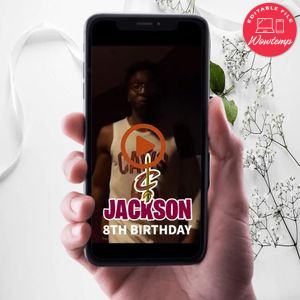 Cleveland Cavaliers Birthday Video Invitation Digital Template Customizable Instant Download