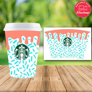 Donut Starbucks Wrap PNG File template Instant Download