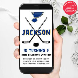 Electronic St Louis Blues Electronic Invite Birthday Flyer Template Instant Download