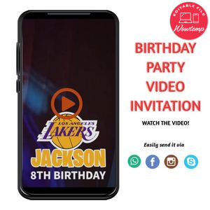 Anthony Davis Birthday Video Invitation Digital Template Customizable Instant Download