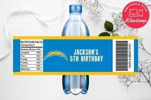 Printable San Diego Chargers Water Bottle Labels Instant Download