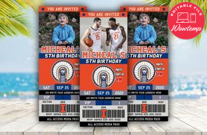 Illinois Fighting Illini Ticket Birthday Editable Templates Instant Download