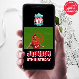 Liverpool Birthday Video Invitation Digital Template Customizable Instant Download