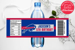Printable Buffalo Bills Water Bottle Labels Instant Download