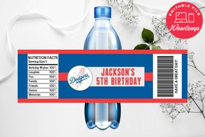 Printable Los Angeles Dodgers Water Bottle Labels DIY