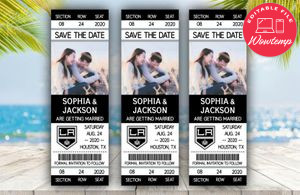  Los Angeles Kings Save The Date Wedding Engagement Announcement Ticket Invitation Instant Download