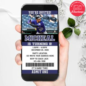 Electronic Colorado Rockies Electronic Invite Birthday Invitations Instant Download