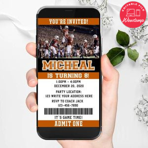 Electronic Texas Longhorns Ticket Electronic Invite Birthday Invites DIY