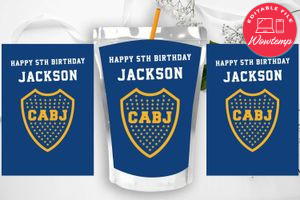 Boca Juniors Birthday Capri Sun Juice Label Instant Download