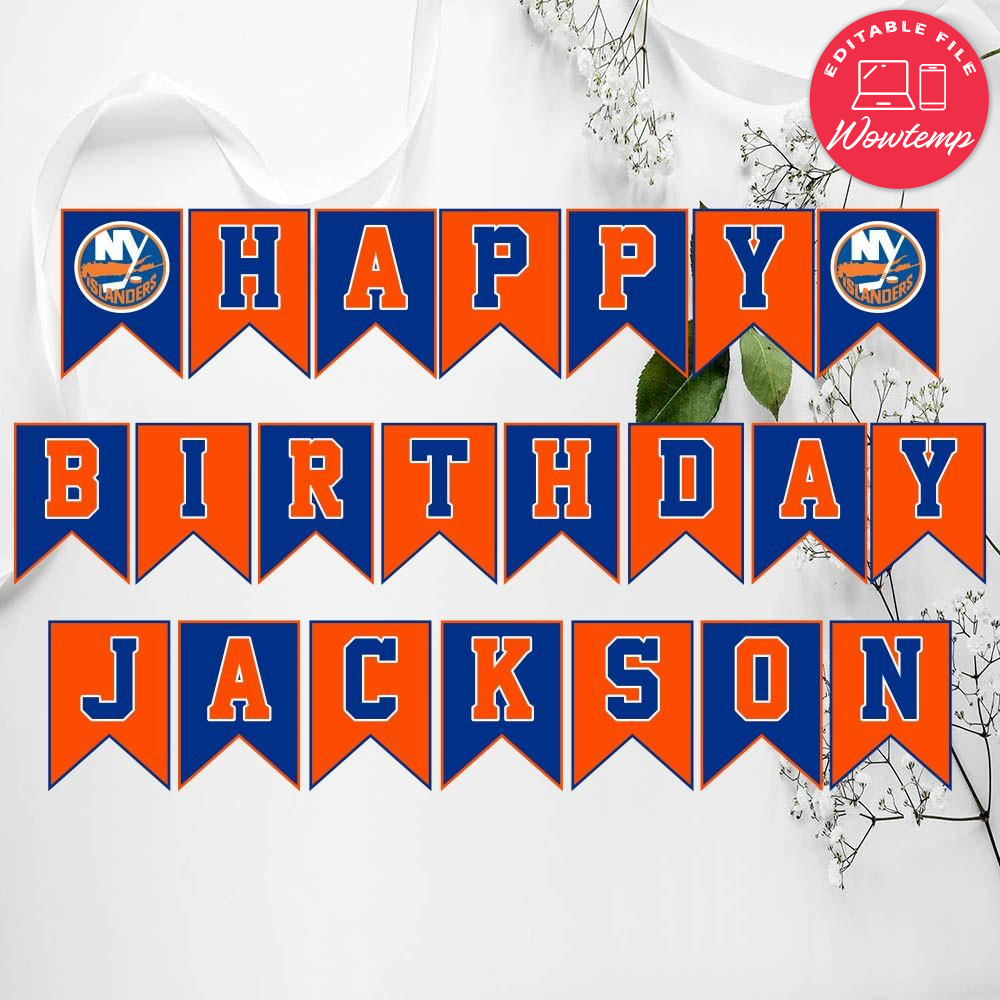 New York Islanders Birthday Banner Digital Files Wowtemp