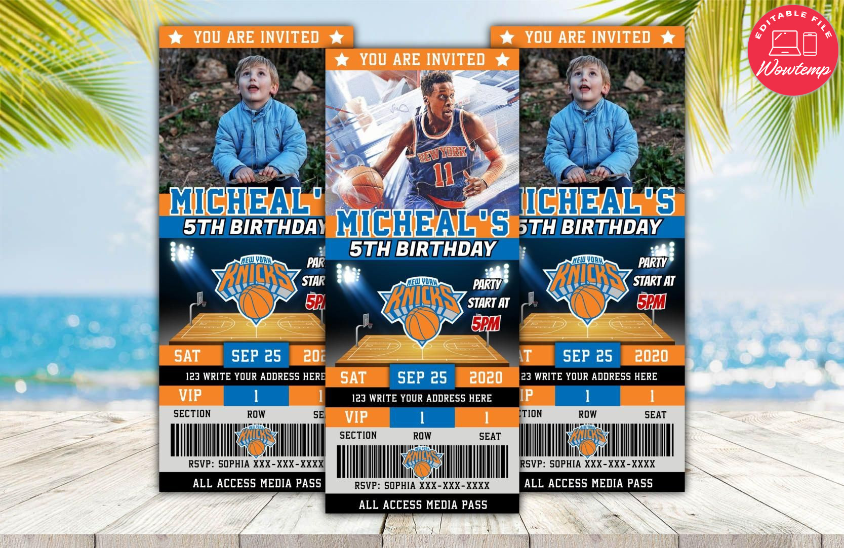 New York Knicks Ticket Birthday Editable Template Instant Download