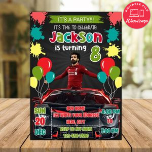 Mohamed Salah Liverpool Drive By Birthday Parade Invitation Printable Instant Download