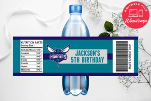 Printable Charlotte Hornets Water Bottle Labels Instant Download