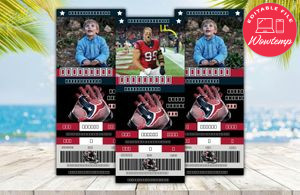 Houston Texans Ticket Birthday Editable Template Instant Download