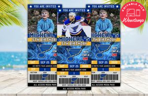 St Louis Blues Ticket Birthday Editable Templates Instant Download