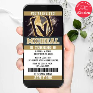 Electronic Vegas Golden Knights Ticket Electronic Invite Birthday Invitations Instant Download