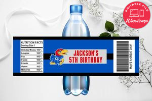 Printable Kansas Jayhawks Water Bottle Labels Instant Download