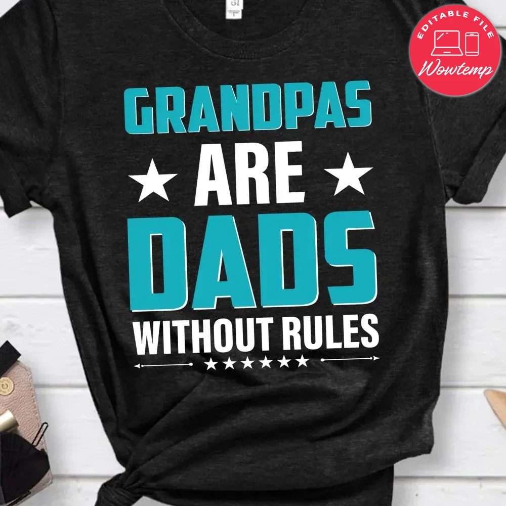 Mens Grandpa Definition Shirt Dad Without Rules Father's Day Gift