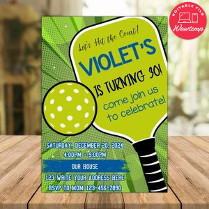 Pickaball Invitation Customizable Template Instant Download