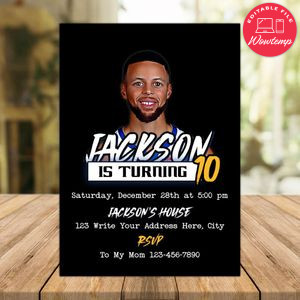 Stephen Curry Birthday Invitation Instant Download
