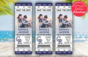 Editable Colorado Rockies Save The Date Wedding Engagement Announcement Ticket Invitation Instant Download
