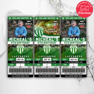 Deportivo Laferrere Ticket Birthday Editable Template Instant Download