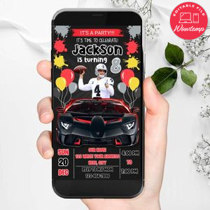 Mobile Derek Carr Las Vegas Raiders Drive By Birthday Parade Electronic Invite Invitation Template Instant Download