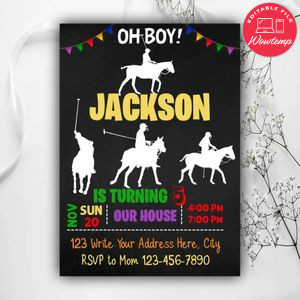Printable Polo Birthday Invitation Instant Download