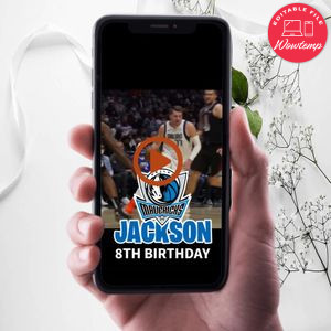 Dallas Mavericks Birthday Video Invitation Digital Template Customizable Instant Download