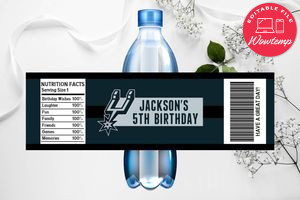 Printable San Antonio Spurs Water Bottle Labels Instant Download